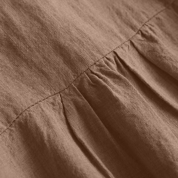 Buddha Stones Lässiges, schlichtes Damen-Hemd mit Rundhalsausschnitt und Dreiviertelärmeln - image 9