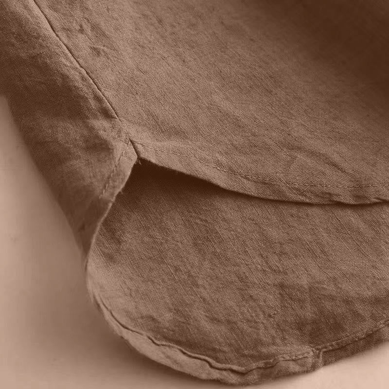 Buddha Stones Lässiges, schlichtes Damen-Hemd mit Rundhalsausschnitt und Dreiviertelärmeln - image 10