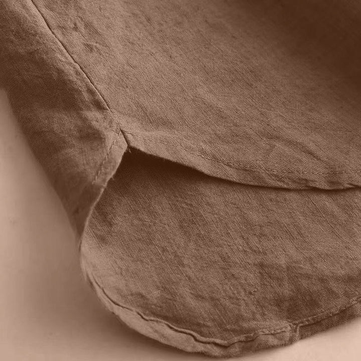 Buddha Stones Lässiges, schlichtes Damen-Hemd mit Rundhalsausschnitt und Dreiviertelärmeln - image 10