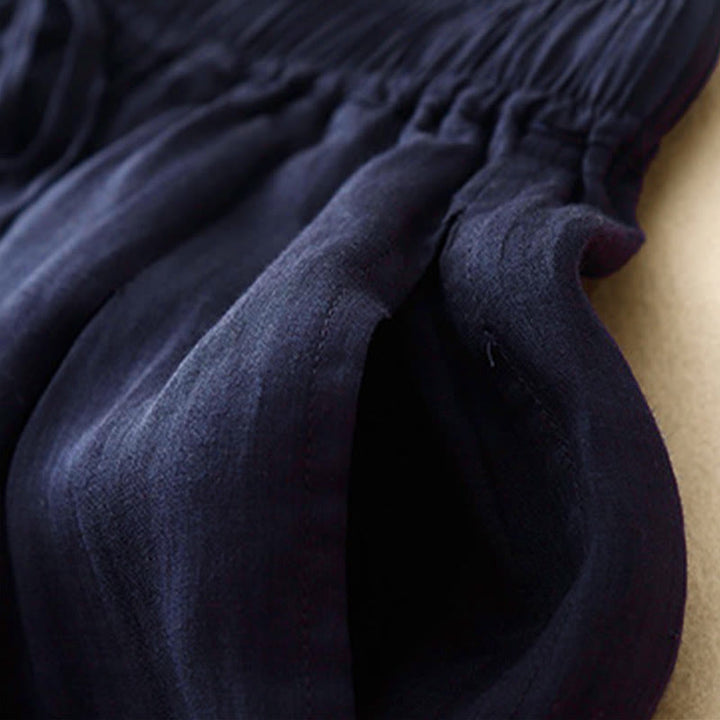 Buddha Stones Lässige, lockere, doppellagige, kurze Hose in 7-8 Länge für Damen mit Taschen - image 9