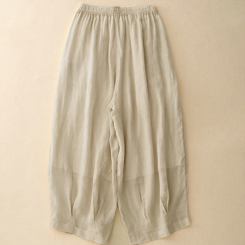 Buddha Stones Lässige, lockere, doppellagige, kurze Hose in 7-8 Länge für Damen mit Taschen - image 25