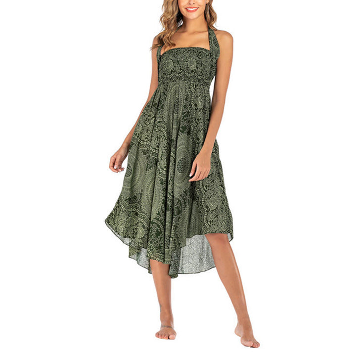 Buddha Stones Zwei Stil Tragen Boho Kompass Rose Blume Rock Kleid - image 9