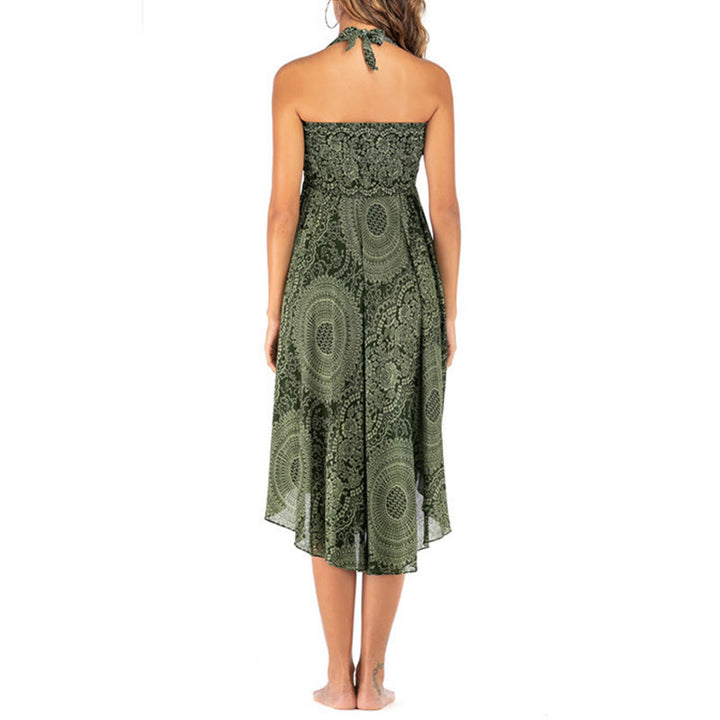 Buddha Stones Zwei Stil Tragen Boho Kompass Rose Blume Rock Kleid - image 11