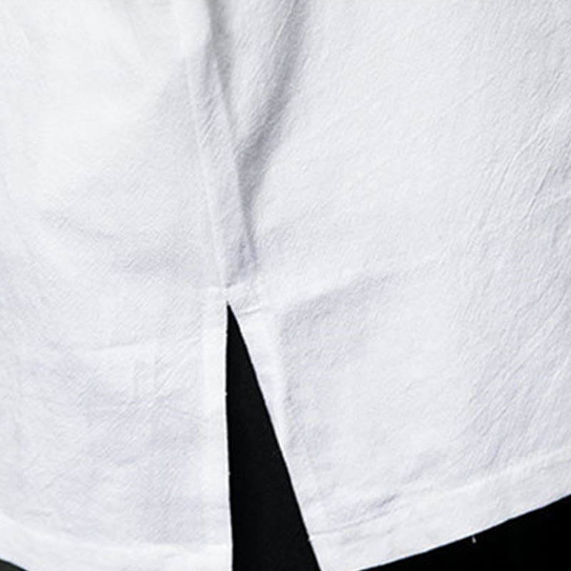 Buddha Stones Einfacher Tang-Anzug, schlichtes chinesisches Frosch-Knopf-Herren-Baumwoll-Langarm-Jackenhemd - image 22