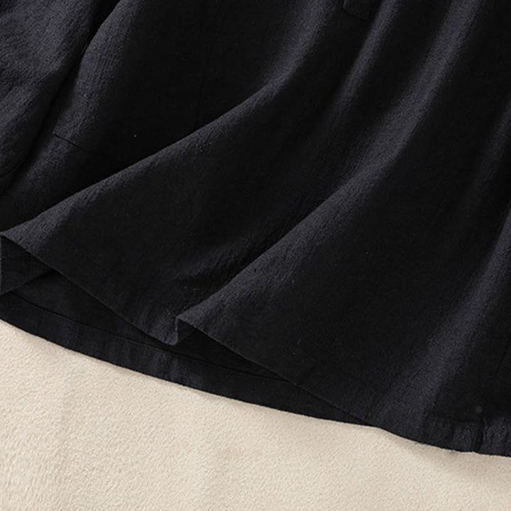 Buddha Stones Lässiges Damen-Langarmshirt mit Knöpfen und Rundhalsausschnitt aus Baumwolle mit Taschen - image 13