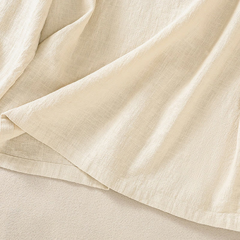 Buddha Stones Lässiges Damen-Langarmshirt mit Knöpfen und Rundhalsausschnitt aus Baumwolle mit Taschen - image 18