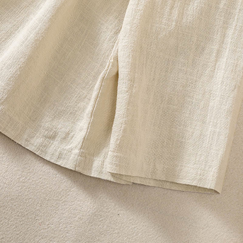 Buddha Stones Lässiges Damen-Langarmshirt mit Knöpfen und Rundhalsausschnitt aus Baumwolle mit Taschen - image 19