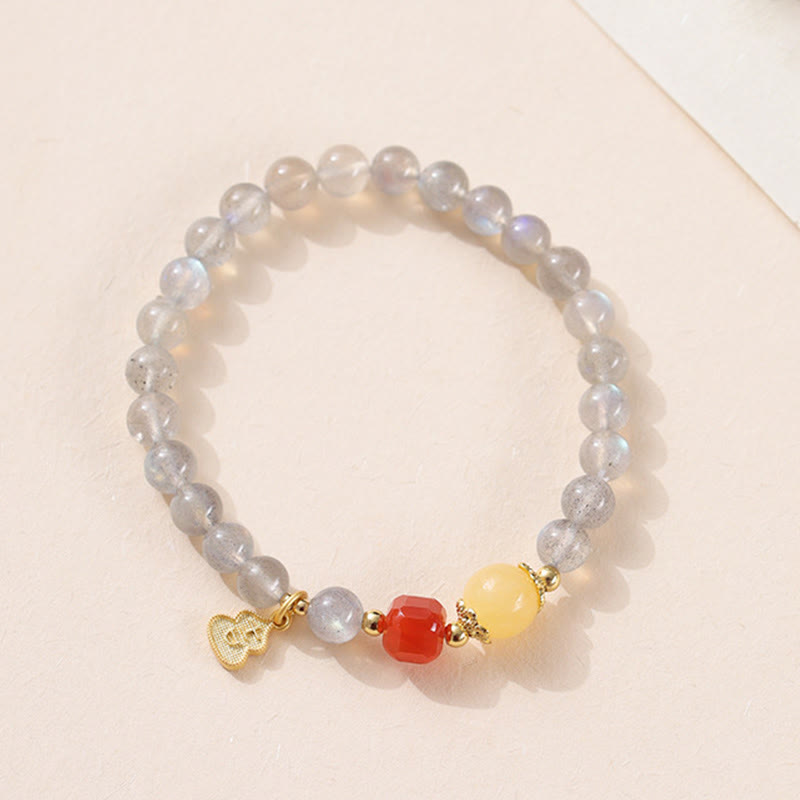 Buddha Stones Natürlicher Mondstein Lotus Love Charming Armband - image 11