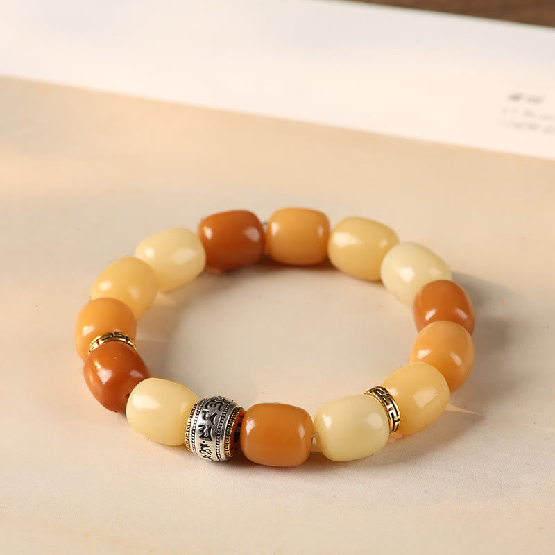 Buddha Stones, Bodhi-Samen, Om Mani Padme Hum, Löwenkopf, Friedensarmband - Gelber Bodhi-Samen (Handgelenkumfang: 15–17 cm) - image 7