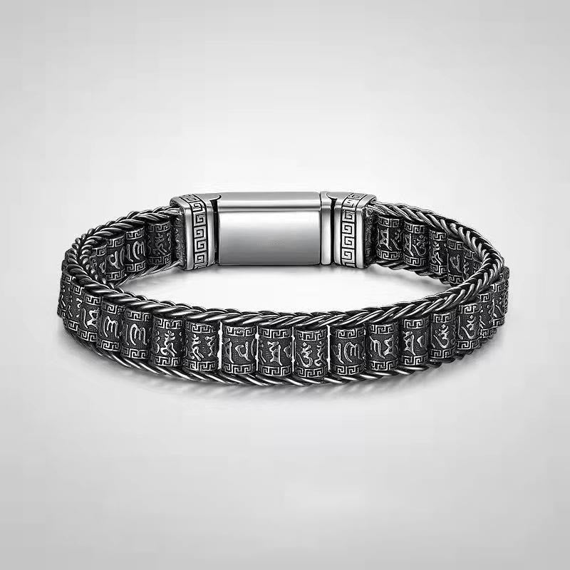 Buddha Stones, tibetische Kupferschnalle, Om Mani Padme Hum, Peace-Metallarmband - 20 cm - image 0