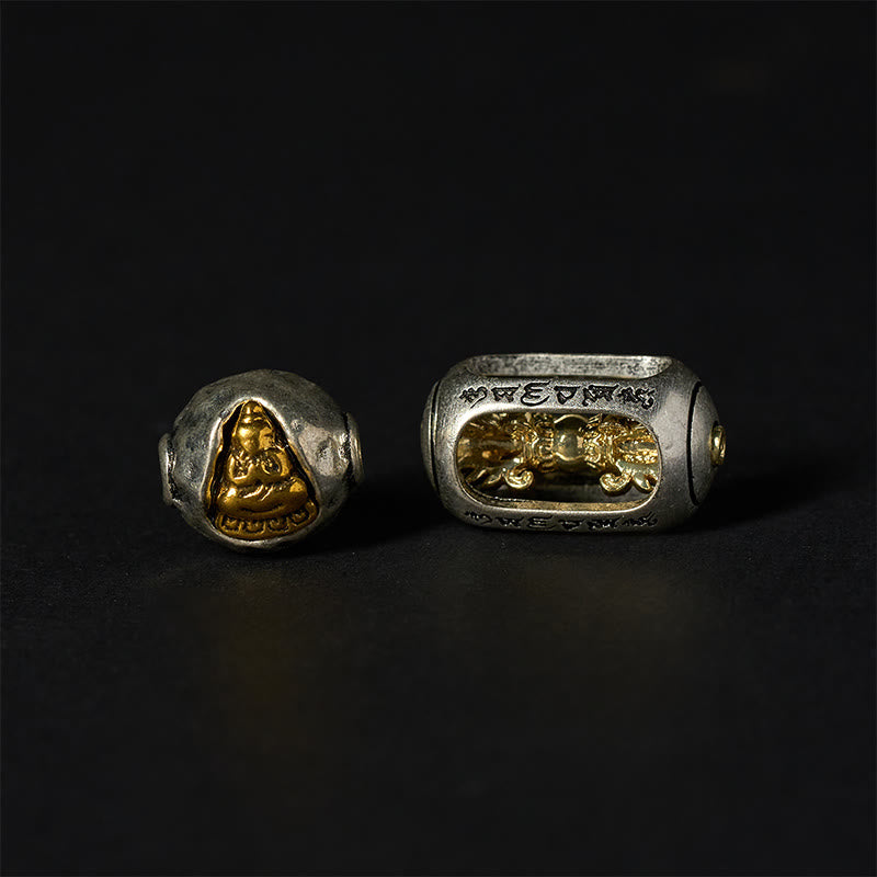 Buddha Stones, natürlicher grauer Jaspis, Kambamba-Jaspis, Om Mani Padme Hum, formloses Buddha-Heilarmband - image 6