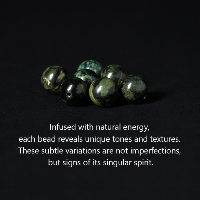 Buddha Stones, natürlicher grauer Jaspis, Kambamba-Jaspis, Om Mani Padme Hum, formloses Buddha-Heilarmband - image 5