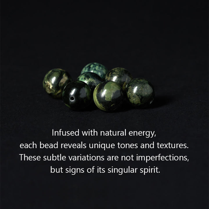 Buddha Stones, natürlicher grauer Jaspis, Kambamba-Jaspis, Om Mani Padme Hum, formloses Buddha-Heilarmband - image 5