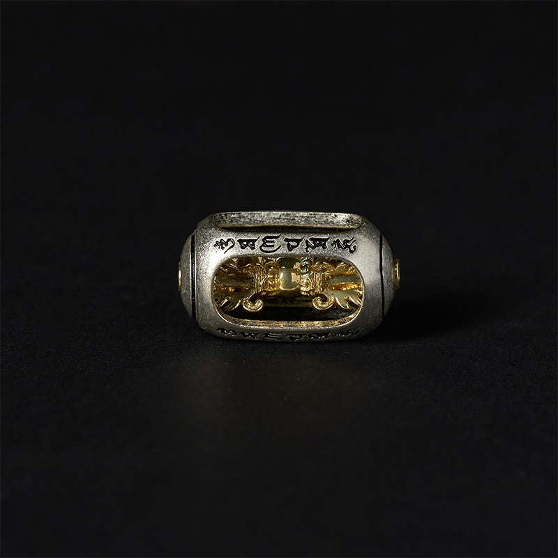 Buddha Stones Natürliches blaues Tigerauge Om Mani Padme Hum Kraftarmband - image 6