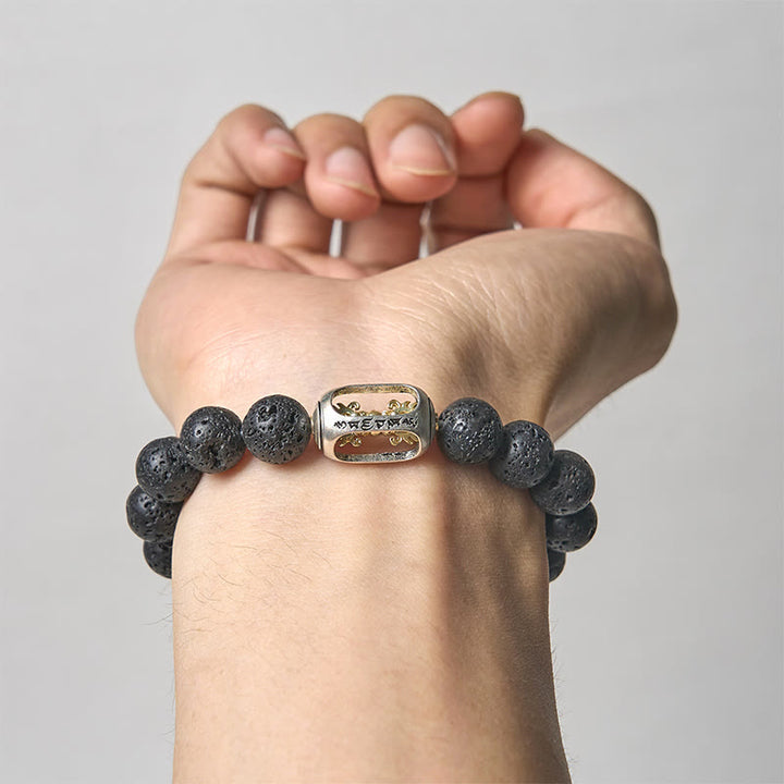 Buddha Stones, natürlicher Lavastein, Om Mani Padme Hum Dorje Vajra Heilungsarmband - image 14