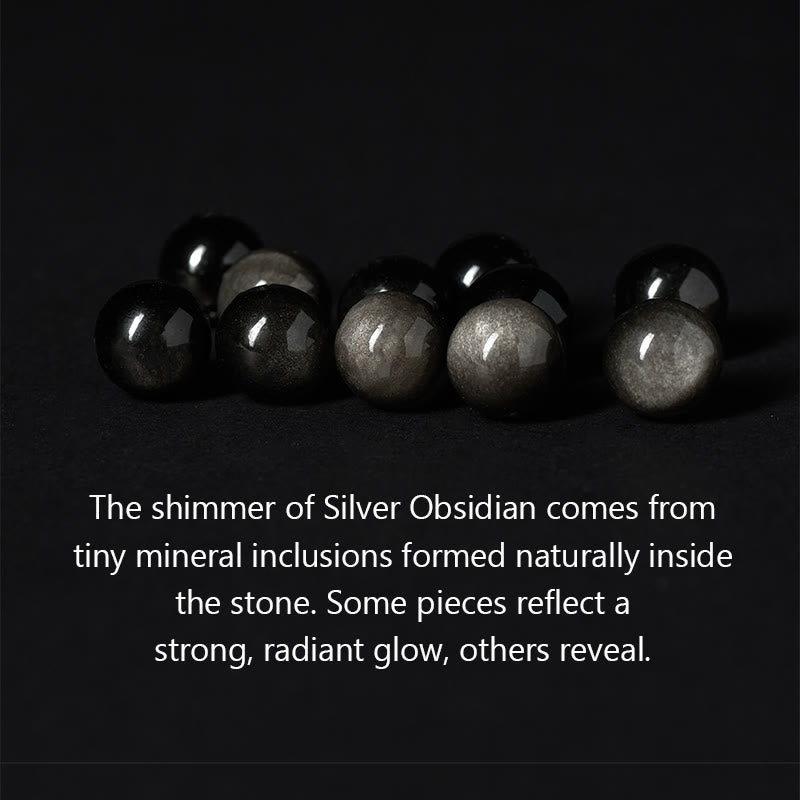 Buddha Stones, silberfarbener Obsidian, Lavagestein, grauer Jaspis, Om Mani Padme Hum Vajra, beruhigendes Armband - image 6