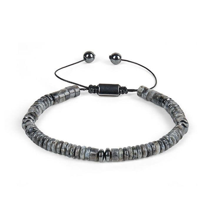 Buddha Stones Kleines schwarzes Obsidian-, grünes Aventurin- und graues Jaspis-Tigerauge-Armband mit Kraftseil - image 11