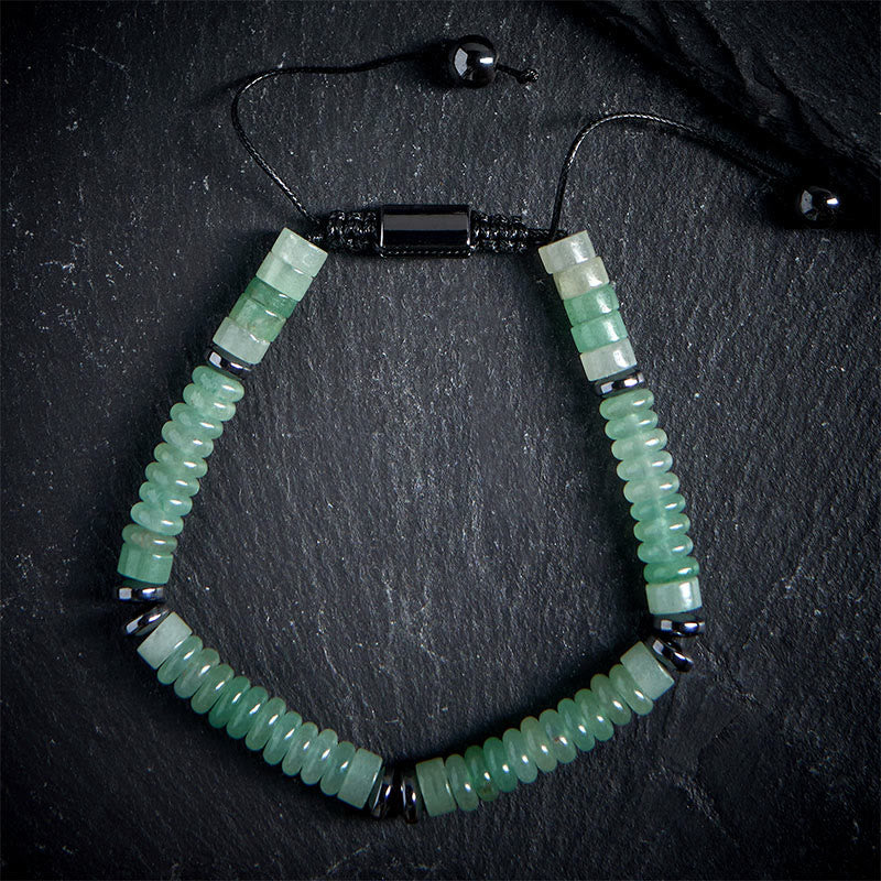 Buddha Stones Kleines schwarzes Obsidian-, grünes Aventurin- und graues Jaspis-Tigerauge-Armband mit Kraftseil - Grüner Aventurin (Handgelenkumfang: 15–20 cm) - image 13