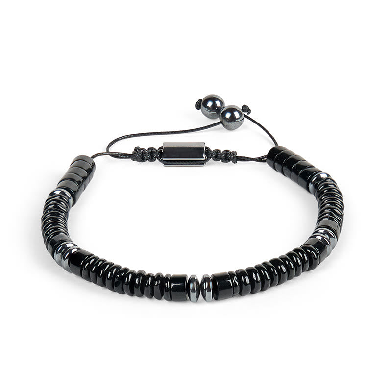 Buddha Stones Kleines schwarzes Obsidian-, grünes Aventurin- und graues Jaspis-Tigerauge-Armband mit Kraftseil - image 4