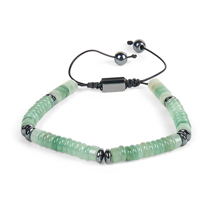 Buddha Stones Kleines schwarzes Obsidian-, grünes Aventurin- und graues Jaspis-Tigerauge-Armband mit Kraftseil - image 17