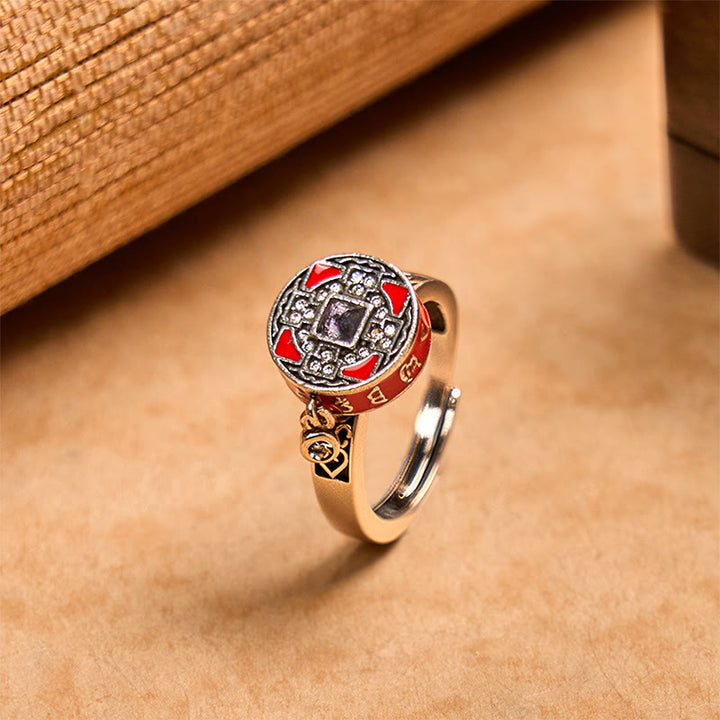 Buddha Stones Om Mani Padme Hum Kupfer Gebetsrad Drehbarer Reichtumsring - Kupfer (Reichtum ♥ Glück) - image 0