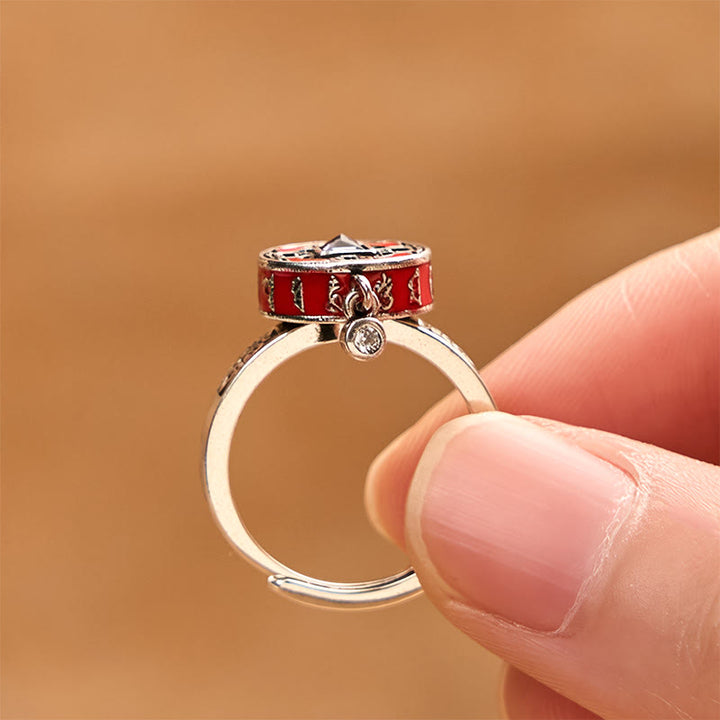 Buddha Stones Om Mani Padme Hum Kupfer Gebetsrad Drehbarer Reichtumsring - image 3