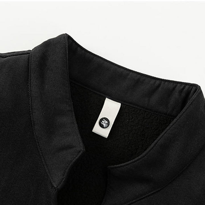 Buddha Stones Winter-Herren-Baumwoll-Langarmjacke mit besticktem Schmetterlingsband und Fleecefutter - image 2