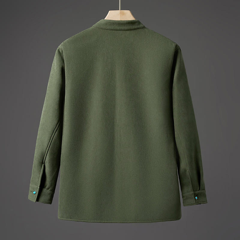 Buddha Stones Winter-Herren-Baumwoll-Langarmjacke mit besticktem Schmetterlingsband und Fleecefutter - image 12