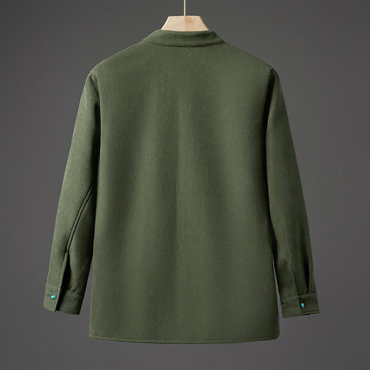 Buddha Stones Winter-Herren-Baumwoll-Langarmjacke mit besticktem Schmetterlingsband und Fleecefutter - image 12