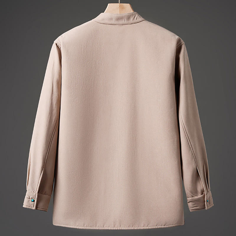 Buddha Stones Winter-Herren-Baumwoll-Langarmjacke mit besticktem Schmetterlingsband und Fleecefutter - image 10