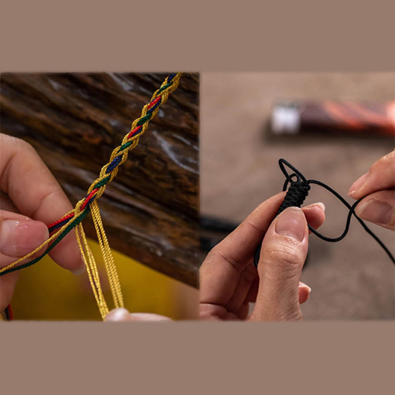 Handgefertigtes tibetisches Neun-Augen-Dzi-Perlen-Schutzseilarmband aus Buddha Stones - image 4