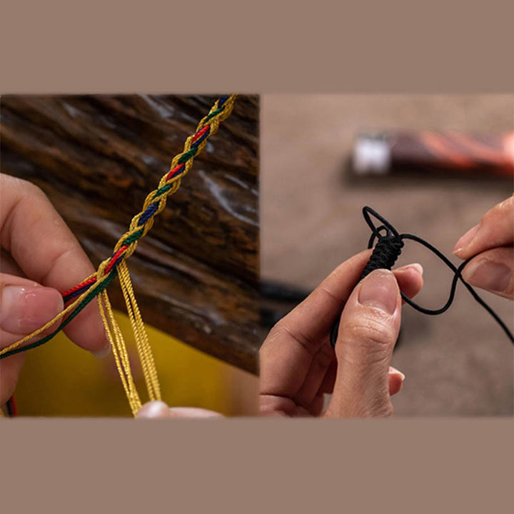 Handgefertigtes tibetisches Neun-Augen-Dzi-Perlen-Schutzseilarmband aus Buddha Stones - image 4