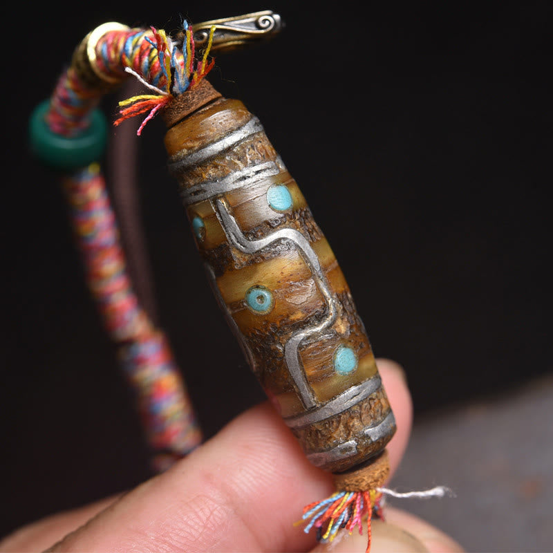 Handgefertigtes tibetisches Neun-Augen-Dzi-Perlen-Schutzseilarmband aus Buddha Stones - image 1