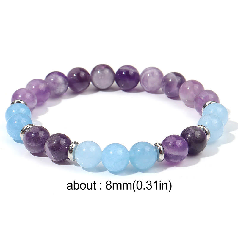 Buddha Stones Amethyst Aquamarin Spacer Beads Peace Armband - image 7