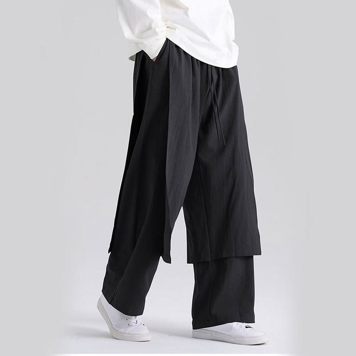 Buddha Stones Plain Patchwork Design Herren Baumwollhose mit Taschen - image 15
