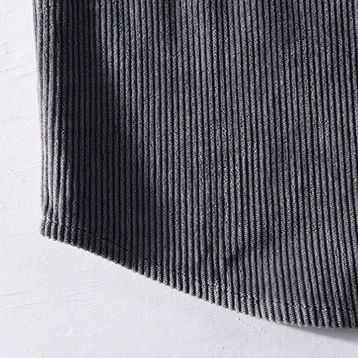 Buddha Stones Spring Plain Simple Buttons Design Cord Herren Langarmjacke mit Taschen - image 1