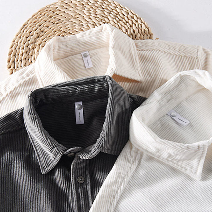 Buddha Stones Spring Plain Simple Buttons Design Cord Herren Langarmjacke mit Taschen - image 16