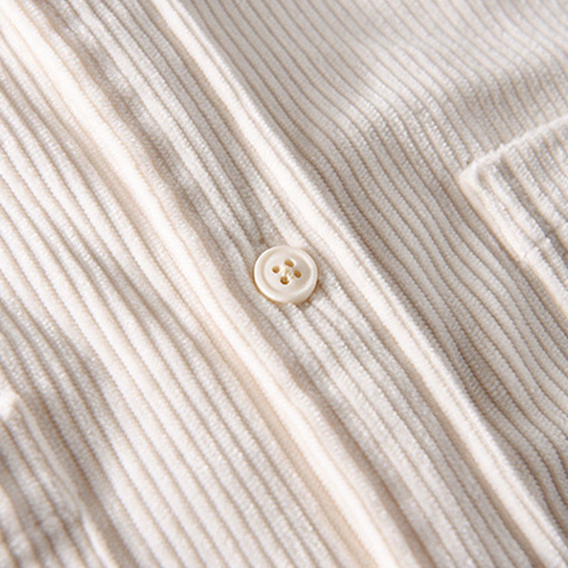 Buddha Stones Spring Plain Simple Buttons Design Cord Herren Langarmjacke mit Taschen - image 12