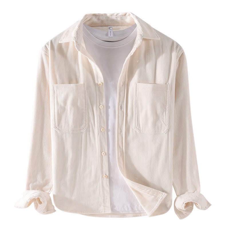 Buddha Stones Spring Plain Simple Buttons Design Cord Herren Langarmjacke mit Taschen - image 15