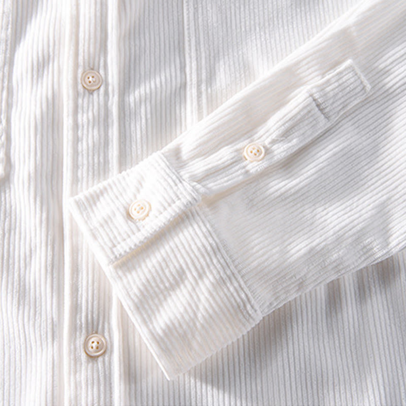 Buddha Stones Spring Plain Simple Buttons Design Cord Herren Langarmjacke mit Taschen - image 10