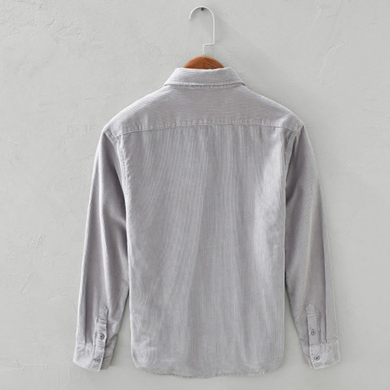 Buddha Stones Daily Plain Buttons Design Langärmlige Herren-Cordjacke aus reiner Baumwolle mit Tasche - image 11