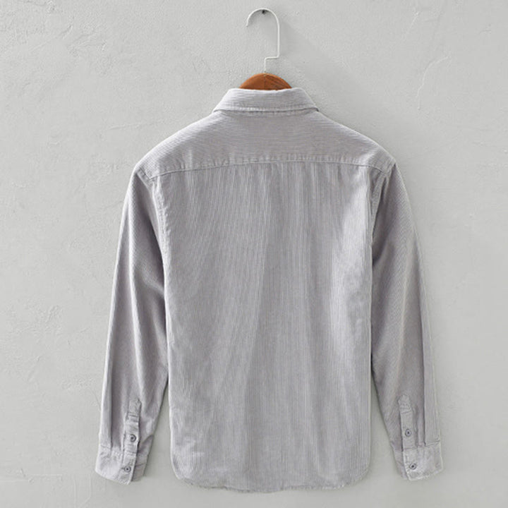 Buddha Stones Daily Plain Buttons Design Langärmlige Herren-Cordjacke aus reiner Baumwolle mit Tasche - image 11