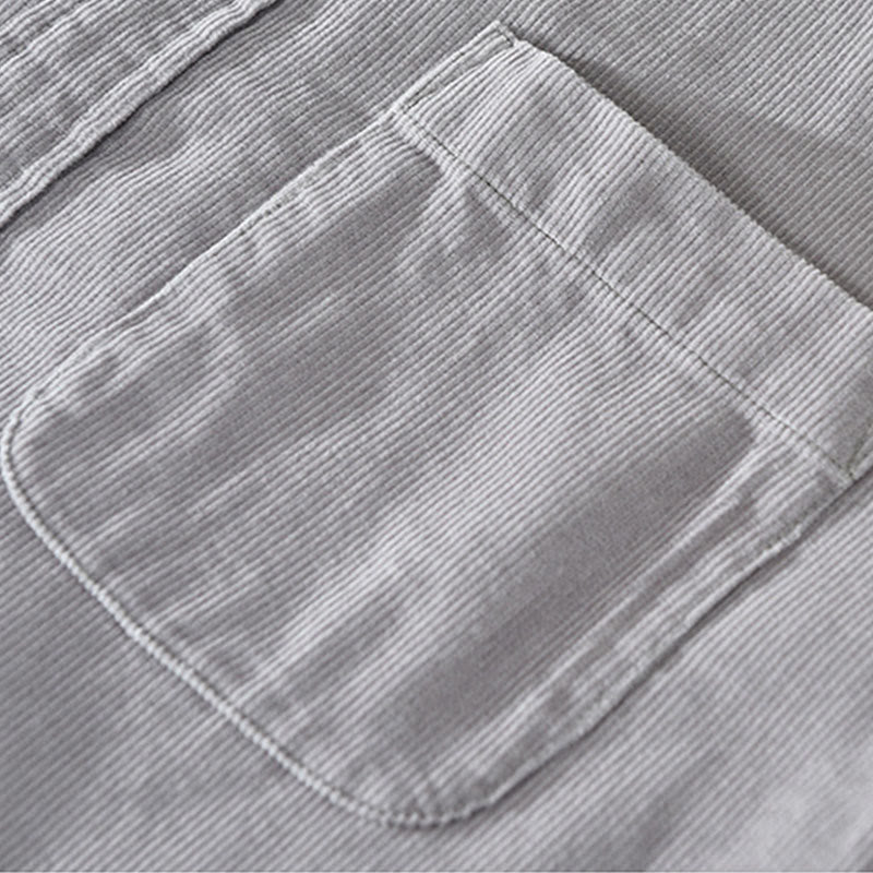 Buddha Stones Daily Plain Buttons Design Langärmlige Herren-Cordjacke aus reiner Baumwolle mit Tasche - image 13