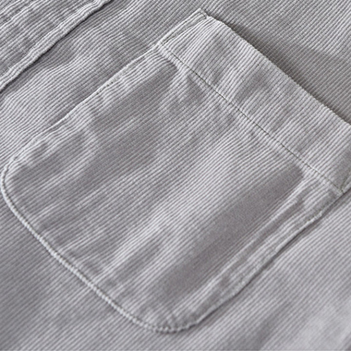 Buddha Stones Daily Plain Buttons Design Langärmlige Herren-Cordjacke aus reiner Baumwolle mit Tasche - image 13