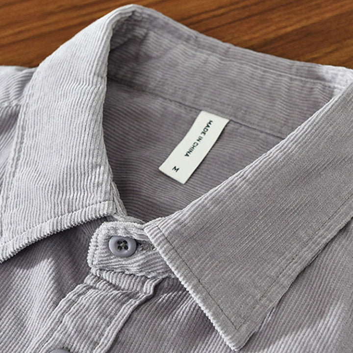 Buddha Stones Daily Plain Buttons Design Langärmlige Herren-Cordjacke aus reiner Baumwolle mit Tasche - image 12