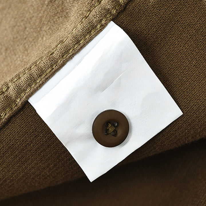 Buddha Stones Daily Plain Buttons Design Langärmlige Herren-Cordjacke aus reiner Baumwolle mit Tasche - image 23