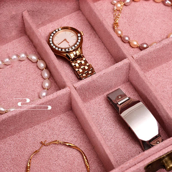 Buddha Stones, schlichtes Design, Schmuckkästchen, Organizer, zweilagige Schmuck-Aufbewahrungsbox, Flanell-Box mit Schloss - image 13