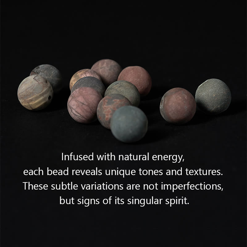 Buddha Stones 108 Mala Perlen Picasso Jaspis Stein Mut Energie Armband - image 6