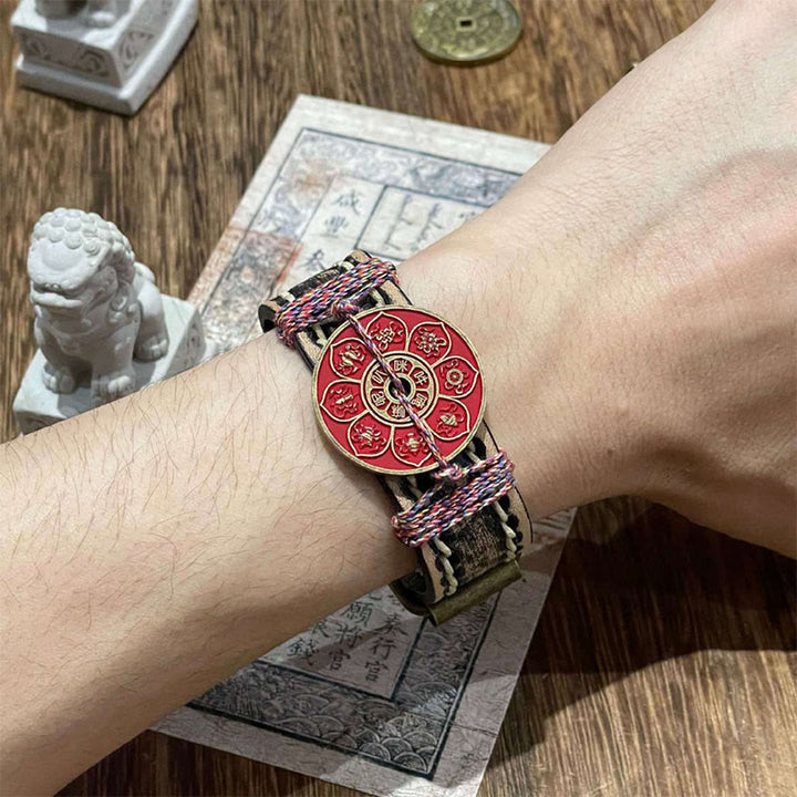Buddha Stones Zinnober Lotus Om Mani Padme Hum Segen Leder Uhrenarmband  - image 4