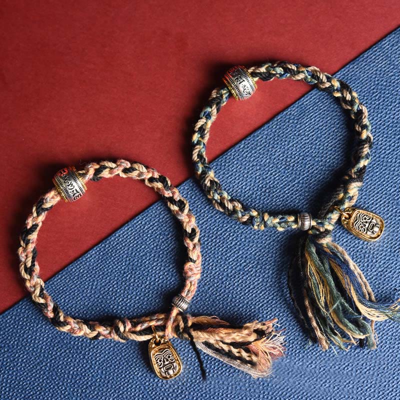 Buddha Stones Tibet Om Mani Padme Hum Geschnitzte Zakiram Fokus Seil Armband - image 8